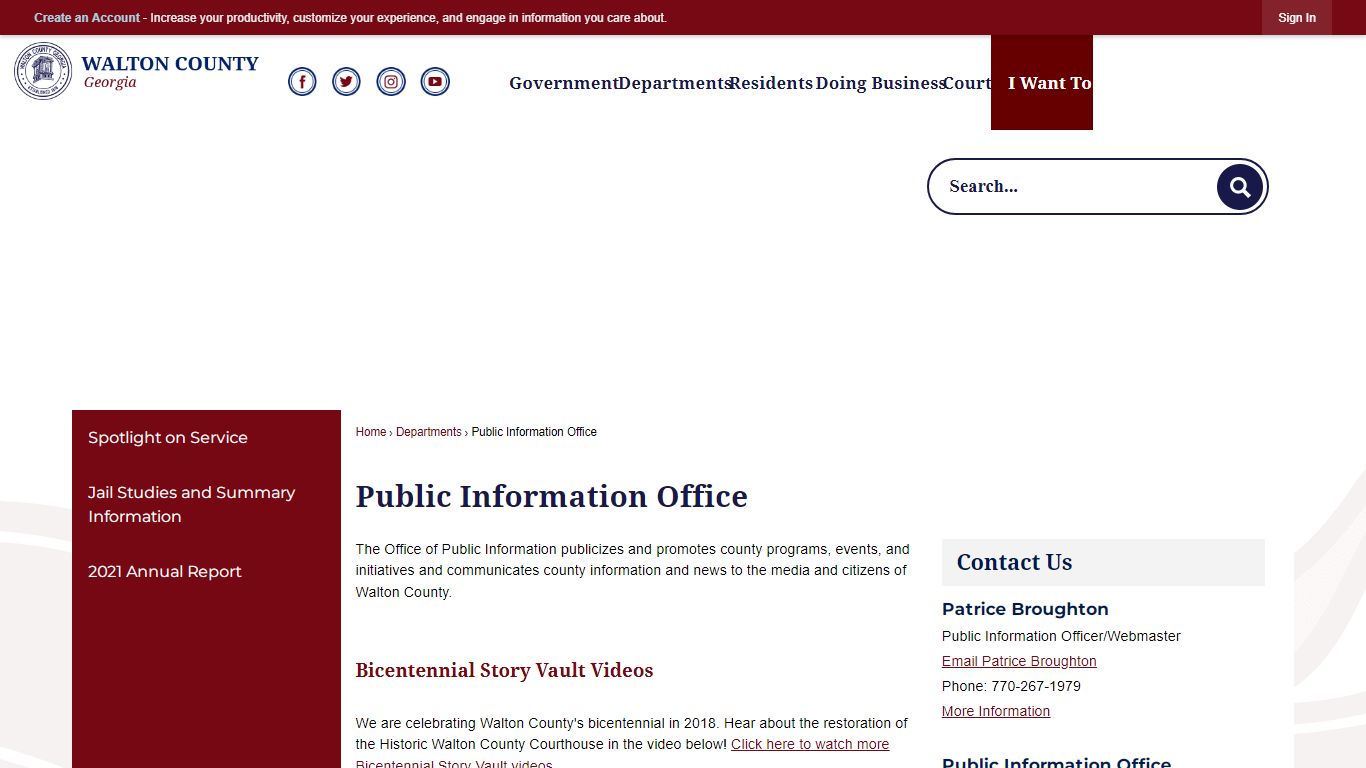 Public Information Office | Walton County, GA